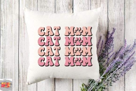 Retro Cat Mom Svg: Graphics for Crafts