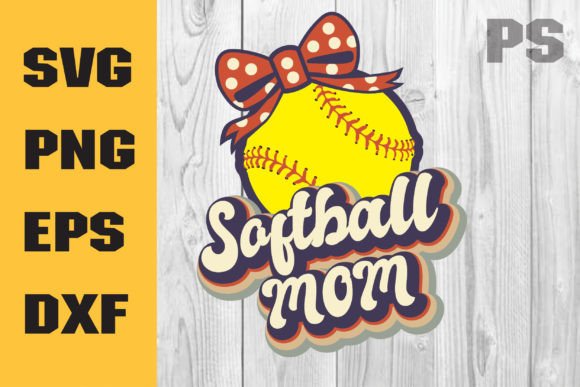 Retro Softball Graphics for Crafts & Branding
