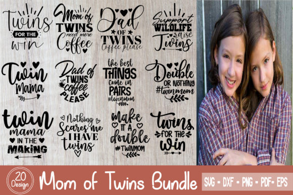 Twin Mom SVG Bundle: Graphics for Crafts